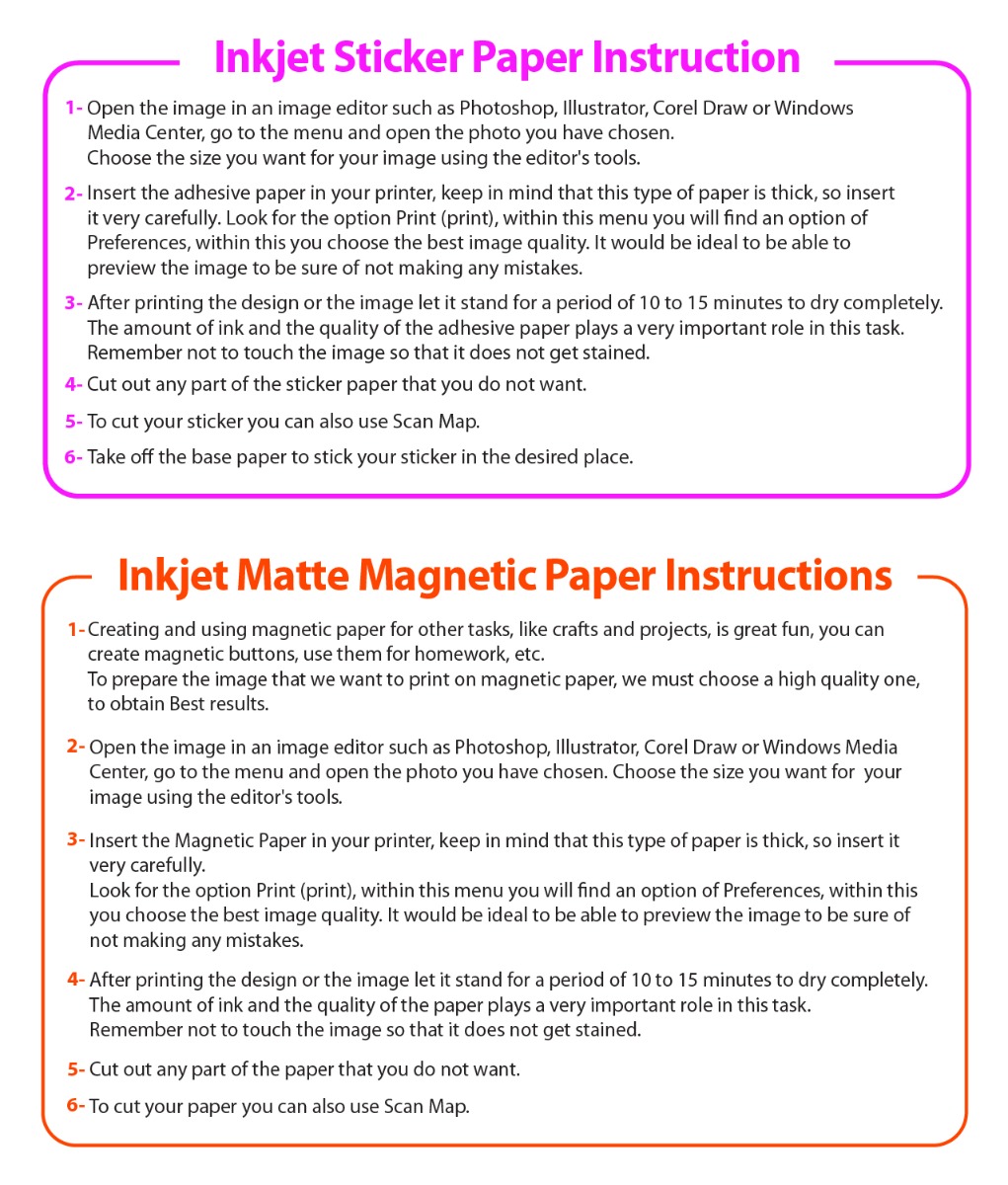 Inkjet Sticker Paper and Inkjet Matte Magnetic Paper
