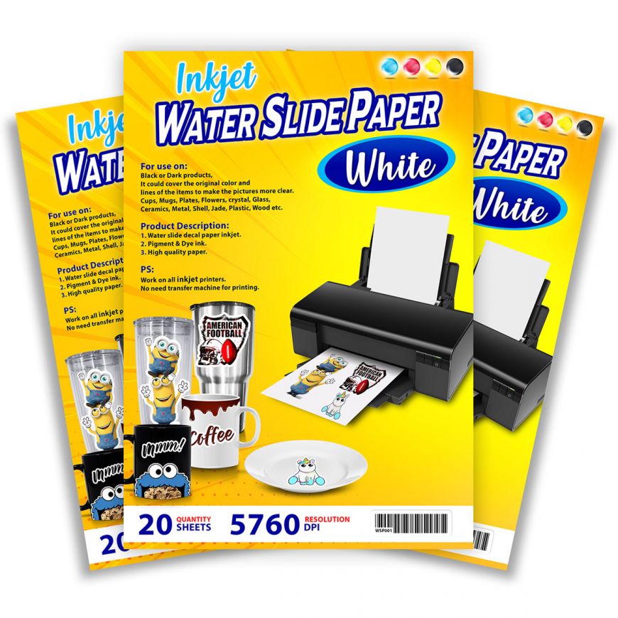 Sublimation a4 Paper Clear transparent white Inkjet transfer paper print  Water Slide Decal Paper