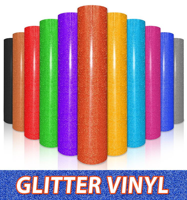 Black Glitter HTV 12' X 19.5 Sheet - Heat Transfer Vinyl