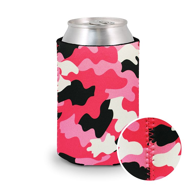 Koozie Neoprene Camo Pink