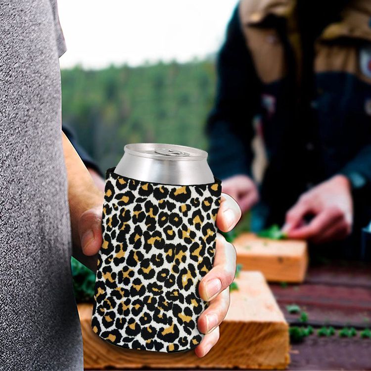 Koozie Neoprene Leopard White