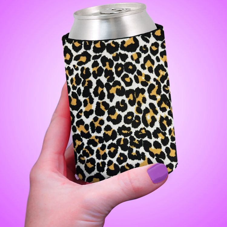 Koozie Neoprene Leopard White