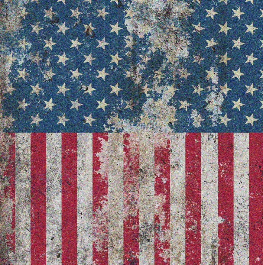 vintage broken sweat USA flag XL｜トップス
