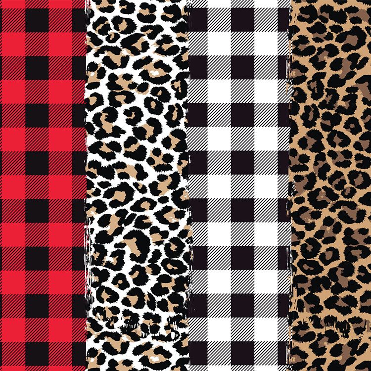 Distressed Plaid Leopard Vinyl