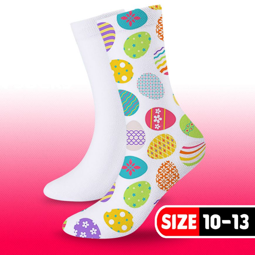 Sublimation Sock White (3 Pairs Per Package) Size 10-13