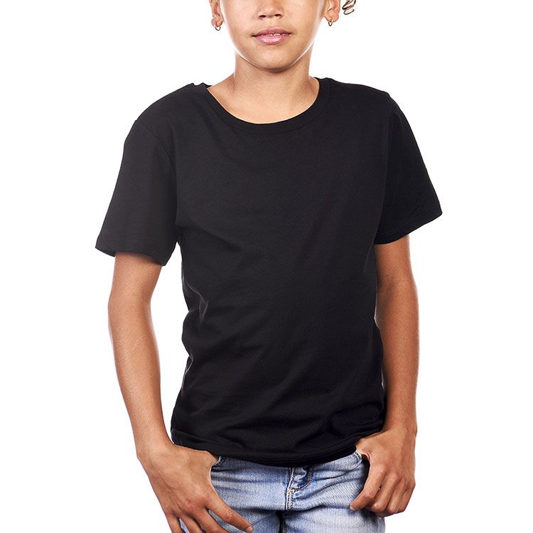 Round Neck T shirt Kids Black