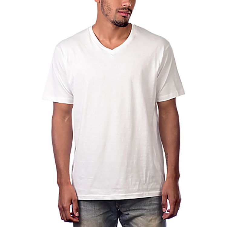 White v neck shirt mens on sale