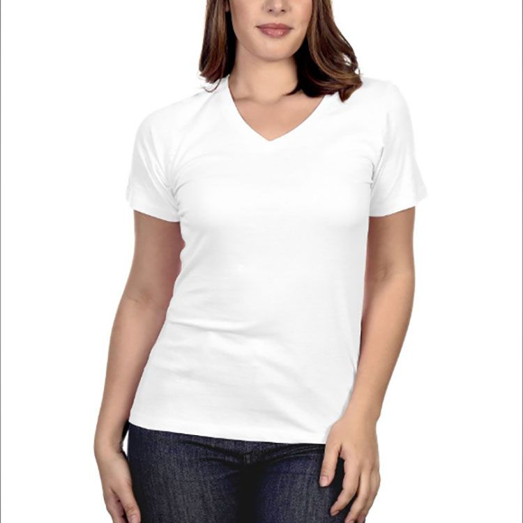 Ladies white v neck t shirt sale