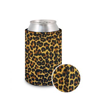 Can Cooler Neoprene Leopard Brown