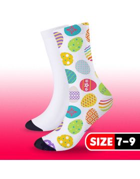 Sublimation Sock White with Black (3 Pairs Per Package) Size 7 - 9