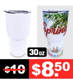 Metal Sublimation Tumbler White 30 Oz