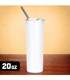 Sublimation Tumbler Skinny Tapered White 20 Oz