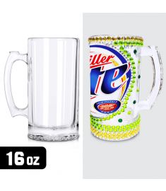 Beer Glass Transparent Sublimation 16 Oz