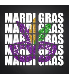 DTF-216 Mardi-Gras Mask Glitter 10 X 9 Inches