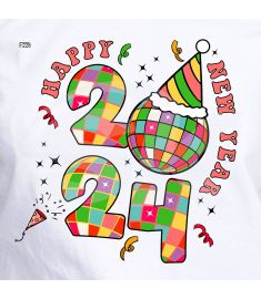 DTF-228 New Year 2024 Disco Ball 10 x 10 Inches