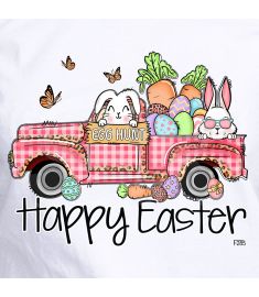 DTF-285 Happy Easter Truck 10 x 8 Inches