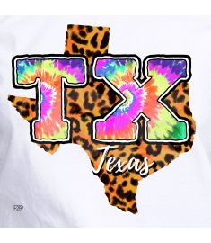 DTF-297 Texas Tie Dai Leopard 10 x 10 Inches