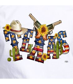 DTF-301 Texas Western Hat Gun and Cactus 10 x 8 Inches