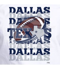 DTF-109 Dallas Texas Flag American Football Full 10 x 12 inches