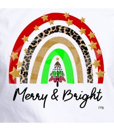 DTF-116 Merry & Bright Christmas 10 x 9 Inches