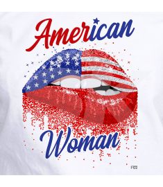 DTF-122 American Woman Lips Glitter 9.5 x 12.5 Inches