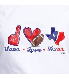 DTF-132 Fans Love Texas 10 x 5 Inches