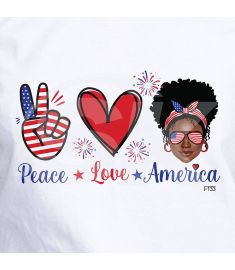 DTF-133 Peace Love American Black 10 x 5.5 Inches