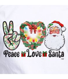 DTF-167 Peace Love Santa 10 x 6 Inches