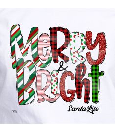 DTF 170 Merry Bright Santa Life 10 x 9 Inches