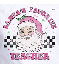 DTF 175 Santa Favorite Teacher Pink 10 x 10 Inches
