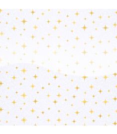 Eco Glitter Motif Star Gold Rainbow White Gloss Vinyl