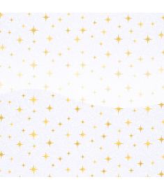 Eco Glitter Motif Star Gold Rainbow White Gloss Vinyl