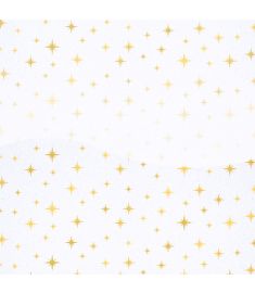 Eco Glitter Motif Star Gold White Pet Gloss Vinyl