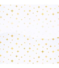 Eco Glitter Motif Star Gold White Pet Gloss Vinyl
