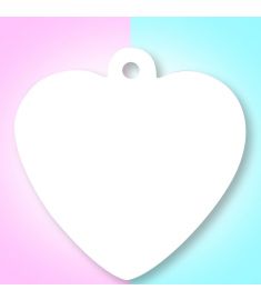 Sublimation Pet Tag Heart 1.15 X 1.15 Inches