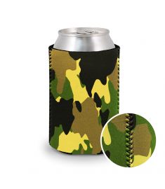 Can Cooler Neoprene Camo Green