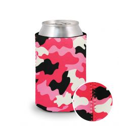 Koozie Neoprene Camo Pink