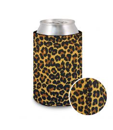 Can Cooler Neoprene Leopard Brown