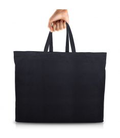 Tote Bag-Black with Pocket (Size 16 x 15 Inches)