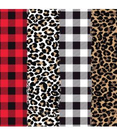 Plaids and Leopard Mix II Christmas Heat Transfer Vinyl