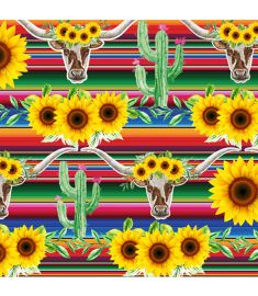 Sunflowers Cow Serape Heat Transfer Vinyl