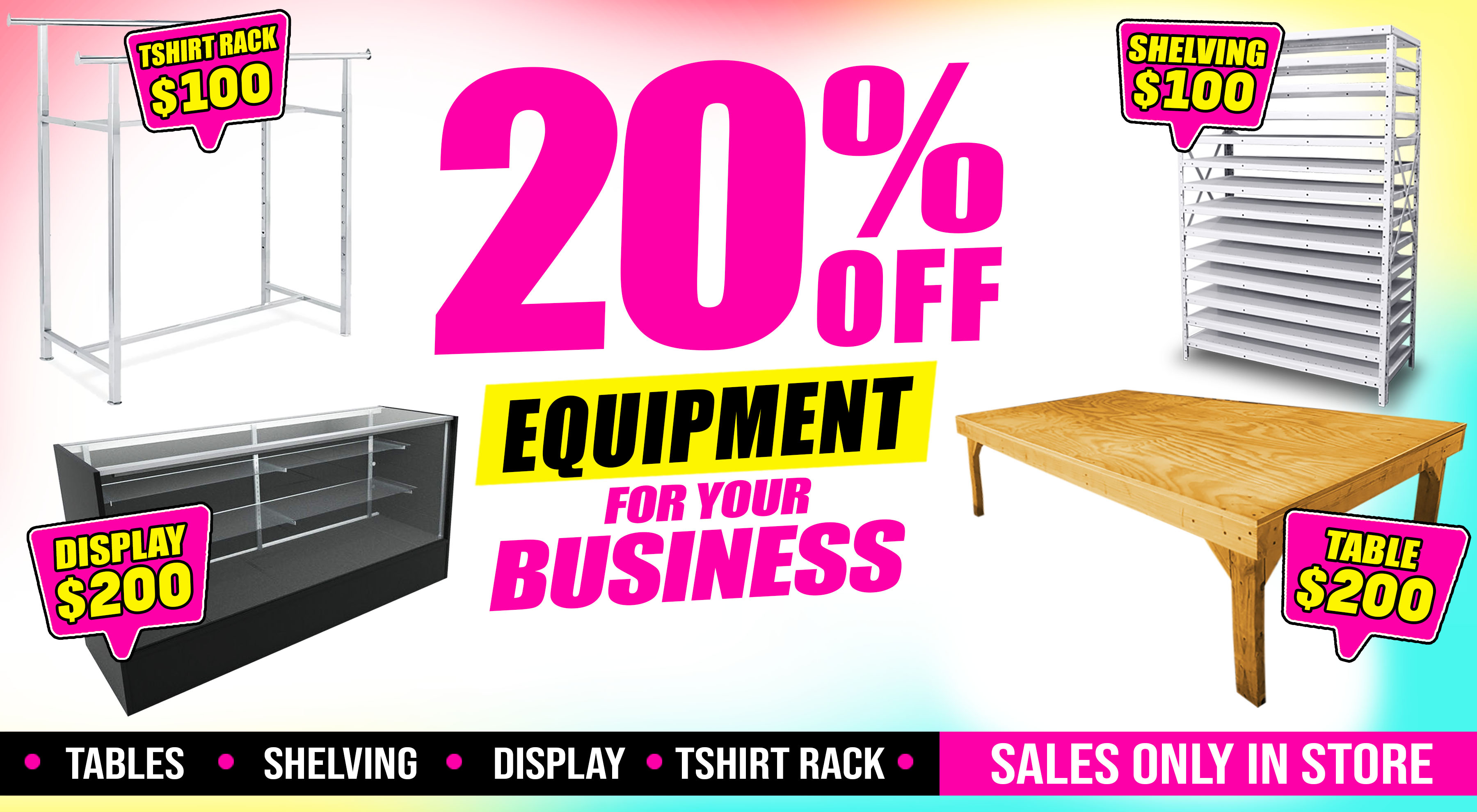 20% Off Equipment for your Business
