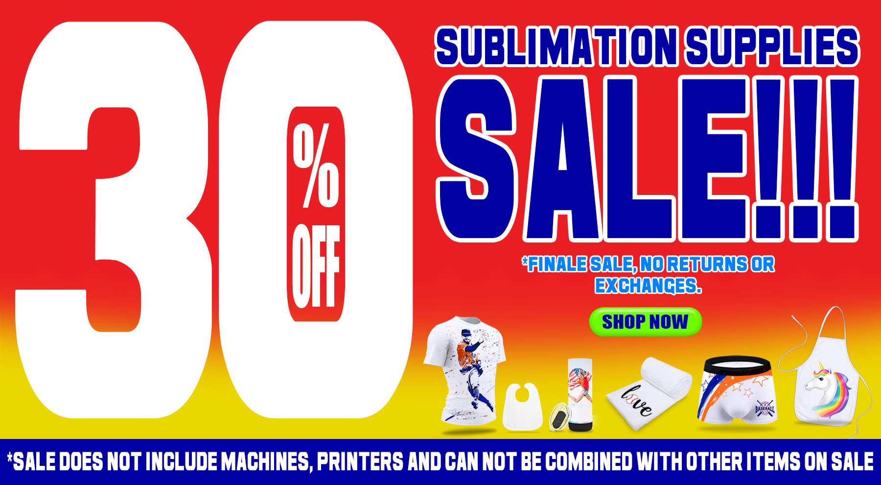 30% Off Sublimation Supplies Sale!!!